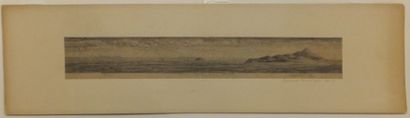 null GRENADINES - VERSANT DU SUD - DESSIN au crayon noir, Juillet 1886. H.17,8xL.67,7cm...