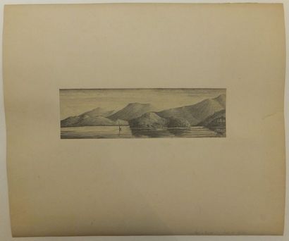 null RADE DE TRINIDAD - DESSIN au crayon noir, Juillet 1886. H.44,4xL.54,3cm (H.9,4xL.32,2cm)...