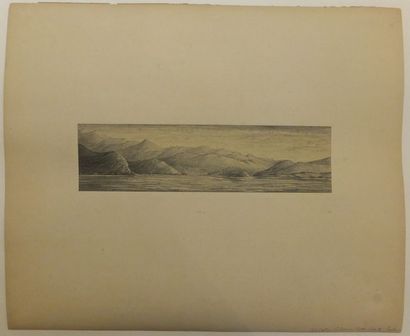 null PORT CASTRE - LA GRENADE - DESSIN au crayon noir, Juillet 1886. Signé H.G.,...