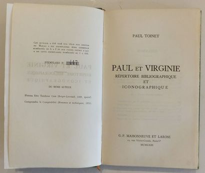 null LA REUNION - LIVRE - PAUL ET VIRGINIE, Bibliographie de Paul et Virginie, 1963,...