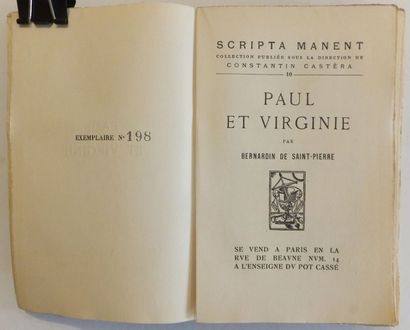 null REUNION - PAUL ET VIRGINIE - LIVRE, Paul et Virginie, 1926. Jacques-Henri BERNARDIN...