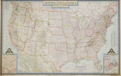 null ETATS-UNIS - CARTE EN FORMAT AFFICHE - "The UNITED STATES OF AMERICA", The National...