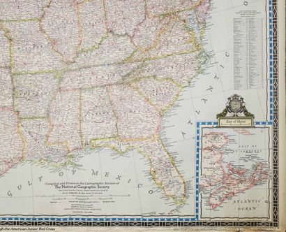 null ETATS-UNIS - CARTE EN FORMAT AFFICHE - "The UNITED STATES OF AMERICA", The National...