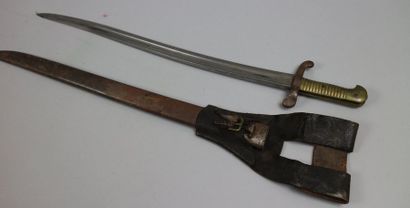 null Sabre baïonnette modèle 1842M, lame gravée Manufacture Impériale de Châtellerault...