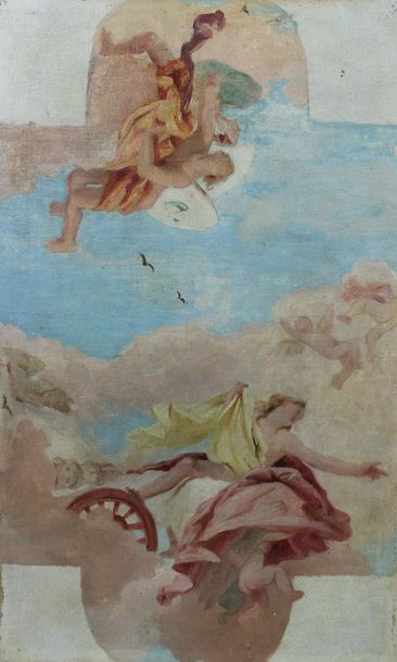 null Gabriel FERRIER (1847-1914) : « Etude de personnages et d’anges pour un plafond »....