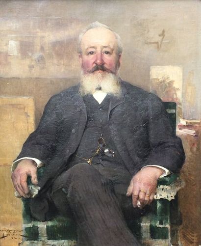 null Henri Gaston DARIEN (1864-1926) : « Portrait du Père de l’Artiste Charles Emile...