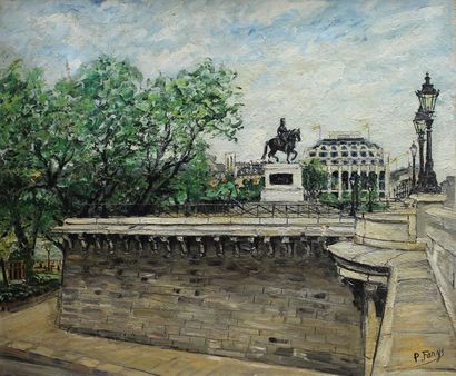 null FARGE Pierre, 1878-1947, Paris, vue du Pont Neuf et de la Samaritaine, huile...