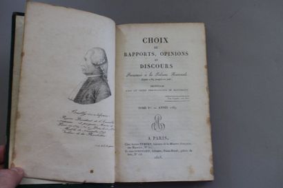 null Rapports, Opinions et discours. Paris, 1819, 20 vol. cartonnage vert orné