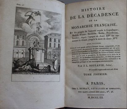 null SOULAVIE : Décadence de la Monarchie Française. Paris, 1803 ; 2 vol., demi-rel....