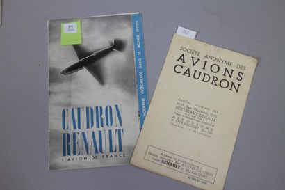 null AVIONS CAUDRON
2 plaquettes publicitaires présentant la gamme des avions Caudron...