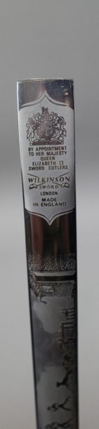 null R.A.F. Lame d’épée commémorative en acier gravée à l’acide par Wilkinson à motif...