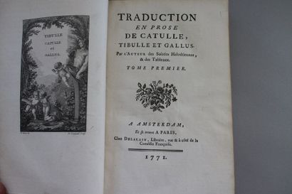 null CATULLE : Poésies. Paris, Delalain, 1778 ; 2 vol. in-12, veau marbré de l’epoque....