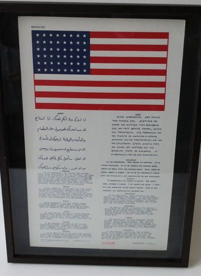 null BLOOD CHIT de l’US AIR FORCE

Imprimé sur tissus en avril 1951 en 14 langues...