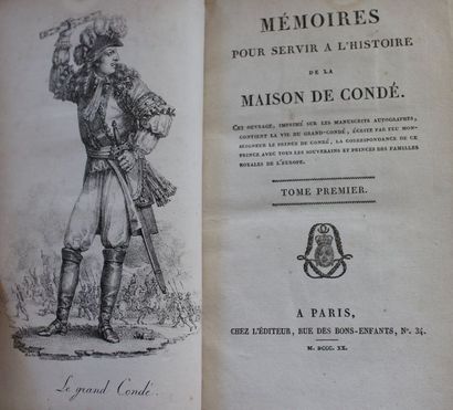 null Mémoires de la Maison de Condé. Paris, 1820 ; 2 vol. in-8°, demi-bas. de l’...