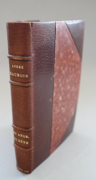 null MAUROIS (André) : Ni Ange ni Bête. Paris, Grasset, 1919 ; in-12, maroquin brun...