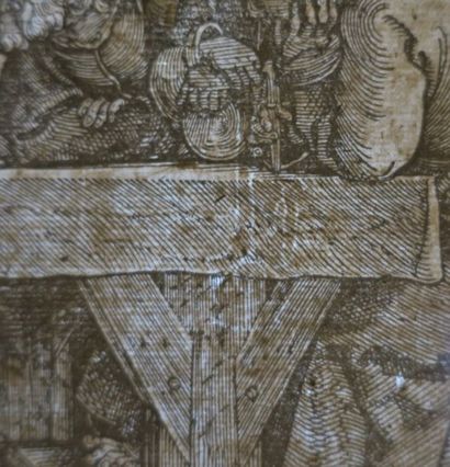 null DÜRER Albrecht (Nüremberg 1471 † 1528) - "La Cène". 1523. Gravure originale...