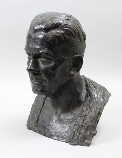 null Anna QUINQUAUD (1890-1984) : « Portrait de Henry Bérenger ». Epreuve en bronze...