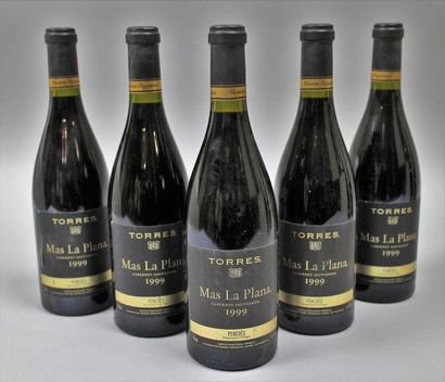 null 5 bouteilles Espagne - PENEDES " MAS de LA PLANA" - MIGUEL TORRES 1999 Une étiquette...