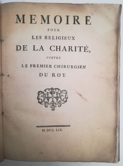 null [CHIRURGIE]

Mémoire pour les religieux de la Charité, contre le premier chirurgien...