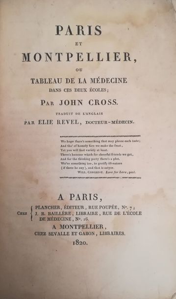 null CROSS (John)

Paris et Montpellier, ou tableau de la médecine dans ces deux...
