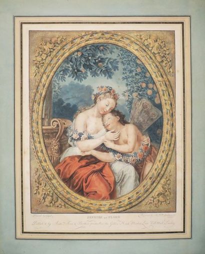 null BARTOLOZZI Francesco (Florence 1735 † 1813) - PAIRE de GRAVURES: "Zéphire and...