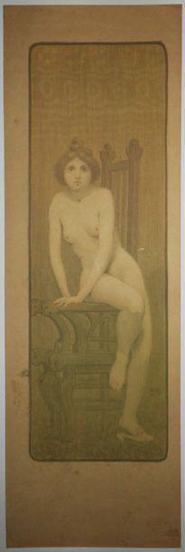 null BERTHON Paul (Villefranche-sur-Saône 1872 † 1934) - (Petite Nue). 1899. Lithographie...