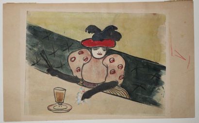null BOTTINI Georges (Attribuée à) (Paris 1874 † Villejuif 1907) - (Femme au café)....