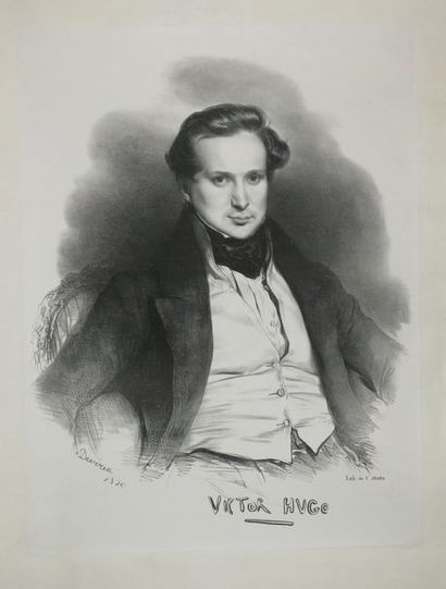 null DEVERIA Achille Jacques (Paris 1800 † 1857) - "Portrait de Victor Hugo (à l'âge...