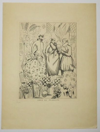 null LABOUREUR Jean Emile (Nantes 1877 † Penestin (Morbihan) 1943) - "Chez la floriste"....