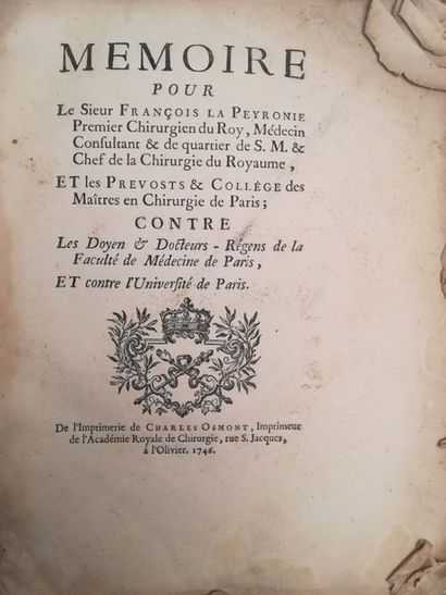 null GIRODAT

Mémoire pour le sieur François La Peyronie, premier chirurgien du Roy,...
