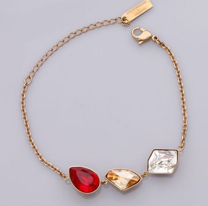 SWAROVSKI SWAROVSKI, Bracelet PRISMA en métal doré et cristaux de couleur, atelier...