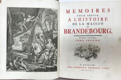 null [FRÉDÉRIC II DE PRUSSE]. Mémoires pour servir à l'histoire de la maison de Brandebourg....