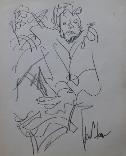 null GEN PAUL (1895-1975) : « Homme barbu ». Dessin au crayon signé en bas à droite....