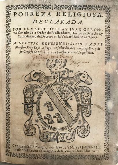 null CENEDO. Pobreza religiosa, declarada por el maestro Fray Iuan Geronimo Cenedo....