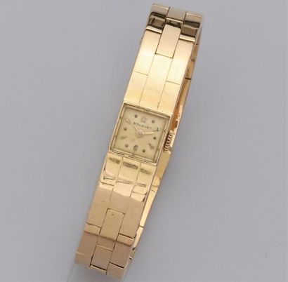 BREGUET BREGUET, montre bracelet de dame en or jaune 750°/00 (18K), à boitier carré,...