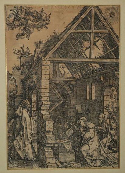 null DÜRER Albrecht (Nüremberg 1471 † 1528) - "La Nativité". Gravure sur bois originale....