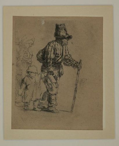 null REMBRANDT Harmenszoon van Rijn (Leyde 1606 † Amsterdam 1669) - "Le paysan avec...