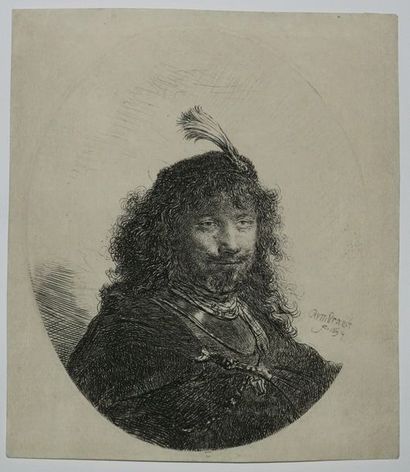 null REMBRANDT Harmenszoon van Rijn (Leyde 1606 † Amsterdam 1669) - "Portrait de...