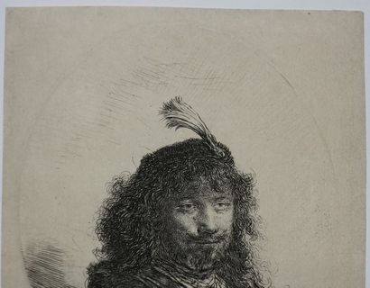 null REMBRANDT Harmenszoon van Rijn (Leyde 1606 † Amsterdam 1669) - "Portrait de...