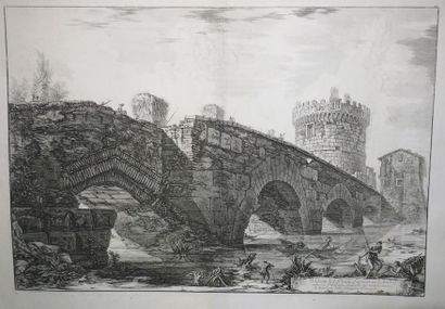 null PIRANESI Giovanni Battista (Mozano 1720 † Rome 1778) - "Veduta del Ponte Logano...