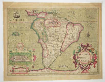 null AMERIQUE DU SUD - "AMERICA MERIDIONALIS" (Carte de l'Amérique du Sud). Henricus...