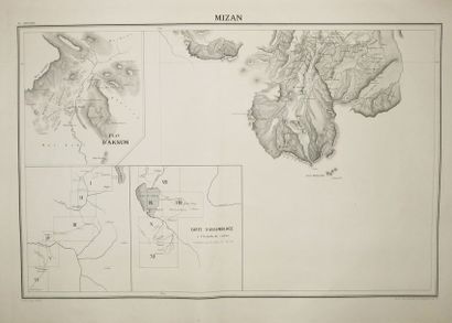 null ABYSSINIE - LOT de 9 PLANCHES du "Voyage en Abyssinie", Atlas, Guillaume LEJEAN...