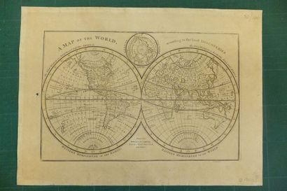 null PLANISPHERE - A MAP OF THE WORLD ACCORDING TO THE LATEST DISCOVERIES, imprimée...