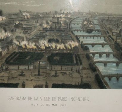 null PARIS (75) - "PANORAMA DE LA VILLE DE PARIS INCENDIEE, Nuit du 24 mai 1871"....