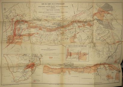 null AFRIQUE DU SUD - MINES D'OR - "CARTE des CHAMPS D'OR du WITWATERSRAND, dans...