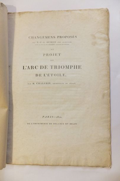 null PARIS - ARC DE TRIOMPHE, Changemens proposés par P. -F. -L. Dubois aîné, au...