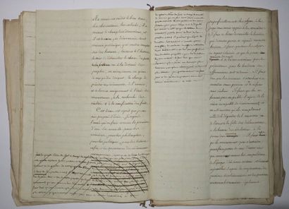 null MANUSCRIT - TRAVAIL SUR L'HISTOIRE DE France c. 1800. - Manuscrit in-folio d'une...