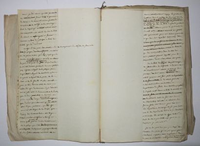 null MANUSCRIT - TRAVAIL SUR L'HISTOIRE DE France c. 1800. - Manuscrit in-folio d'une...