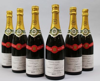 null Six bouteilles Champagne PERRIER JOUET « Cuvée de Réserve » 1966.