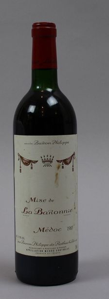 null Une bouteille BELIER DE LA BERGERIE - Médoc Domaines de Rothschild 1980 Etiquette...